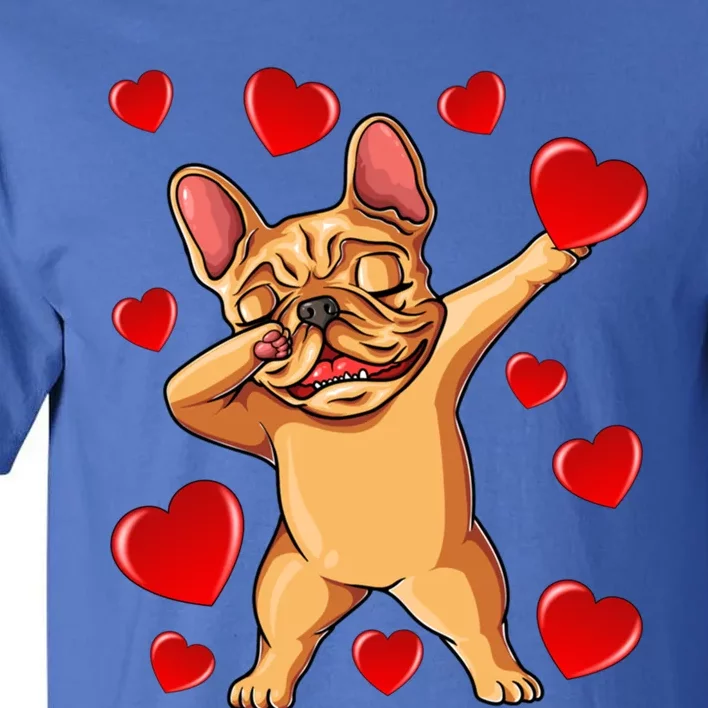 The Cream French Bulldog Dabbing Heart Valentines Day Gift Tall T-Shirt