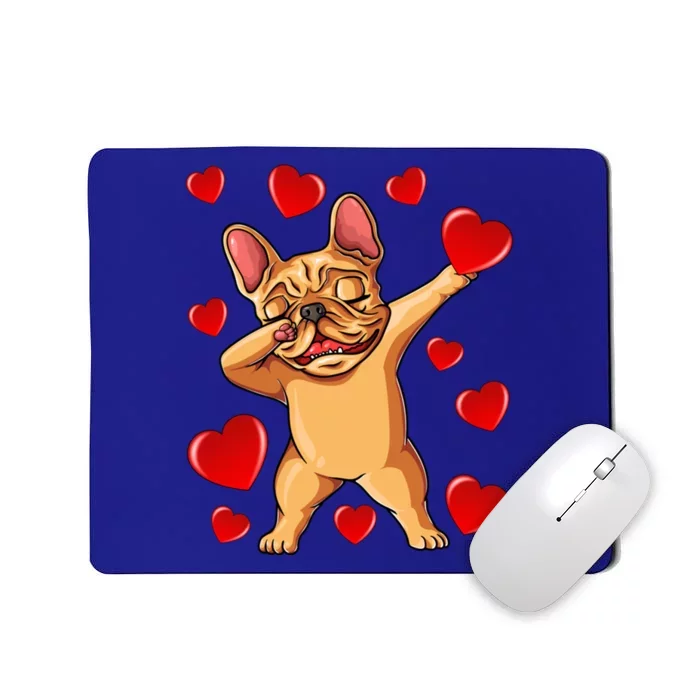 The Cream French Bulldog Dabbing Heart Valentines Day Gift Mousepad