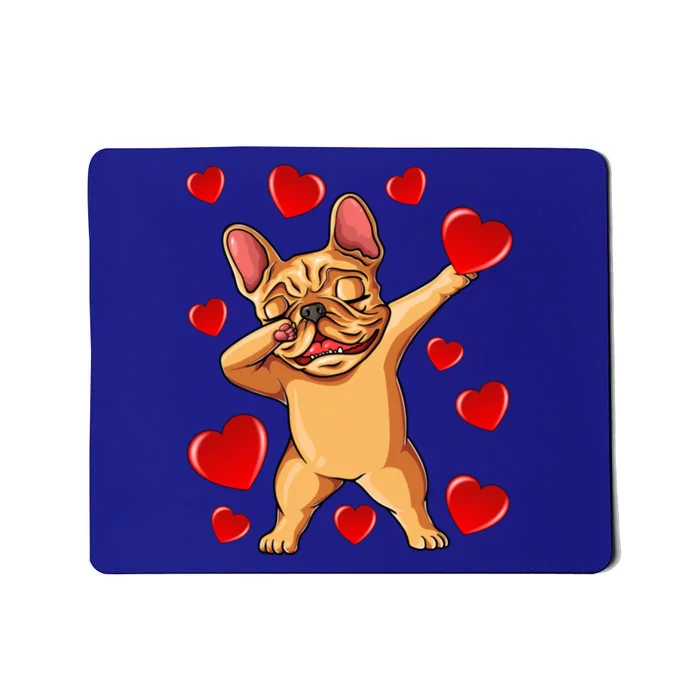 The Cream French Bulldog Dabbing Heart Valentines Day Gift Mousepad