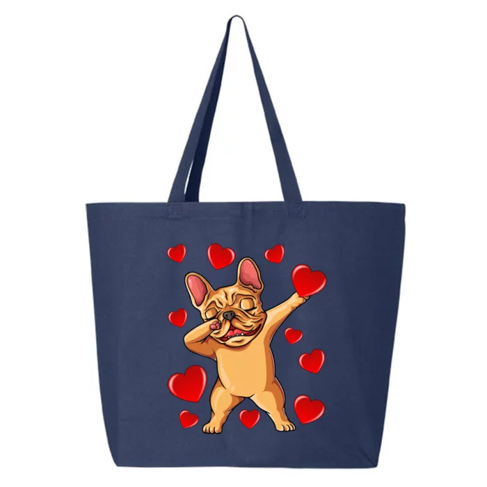 The Cream French Bulldog Dabbing Heart Valentines Day Gift 25L Jumbo Tote