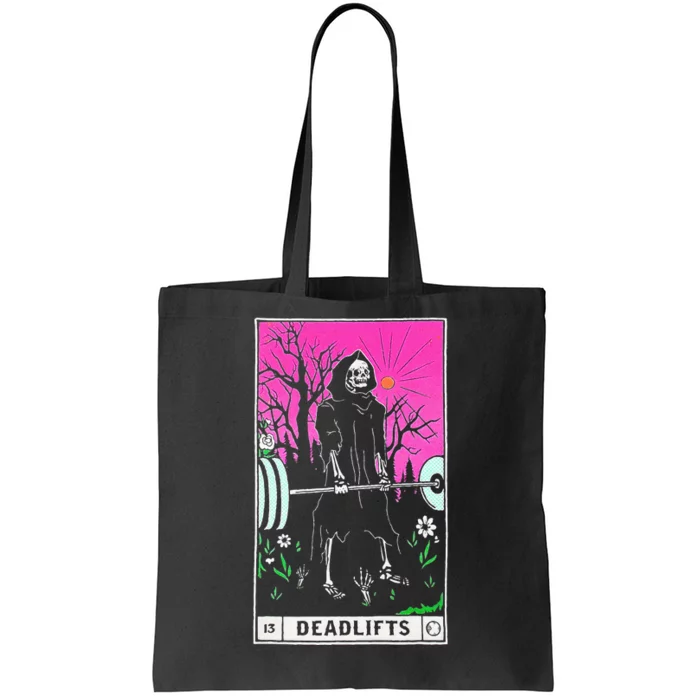 Tarot Card Funny Gym Deadlifts Workout Occult Reading Reader Tote Bag