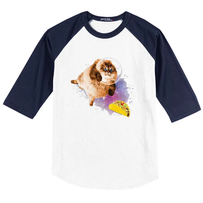 Taco Cat Funny Taco Cat In Space Taco Cat Baseball Sleeve Shirt