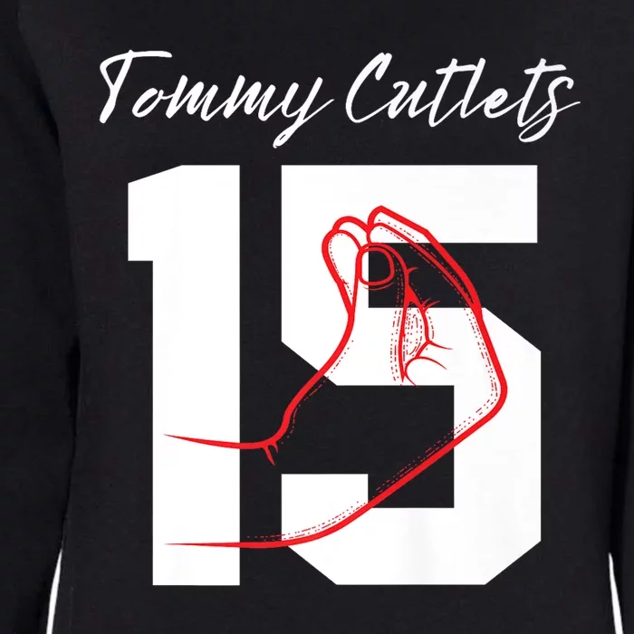 Tommy Cutlets Football Quarterback Ny Italian Hand Gesture Premium Womens California Wash Sweatshirt