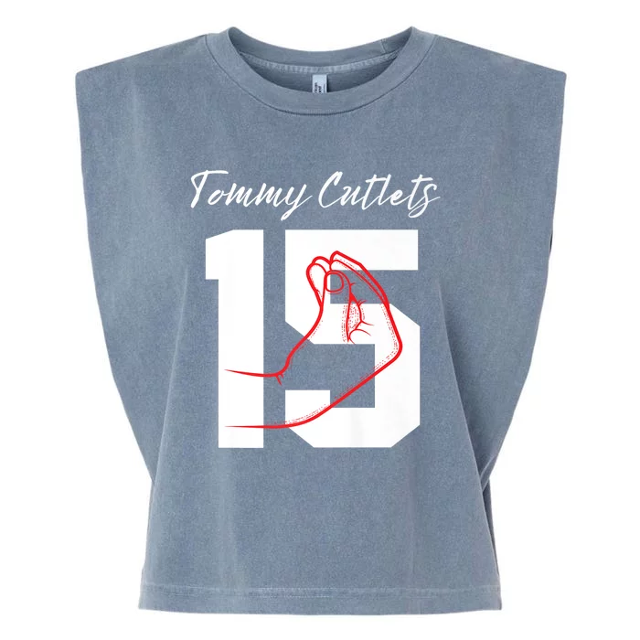 Tommy Cutlets Football Quarterback Ny Italian Hand Gesture Premium Garment-Dyed Women's Muscle Tee