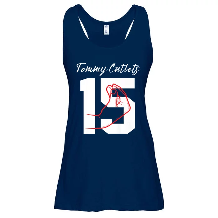 Tommy Cutlets Football Quarterback Ny Italian Hand Gesture Premium Ladies Essential Flowy Tank