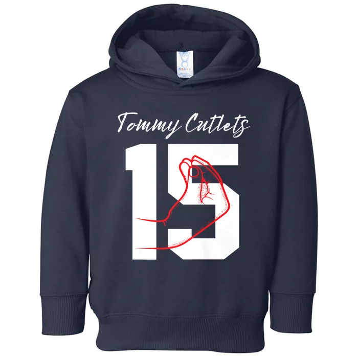 Tommy Cutlets Football Quarterback Ny Italian Hand Gesture Premium Toddler Hoodie