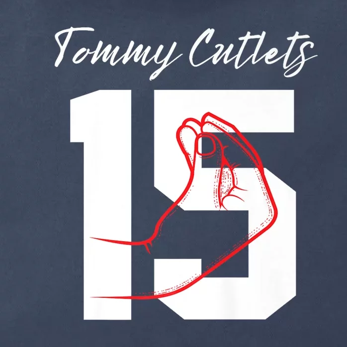 Tommy Cutlets Football Quarterback Ny Italian Hand Gesture Premium Zip Tote Bag