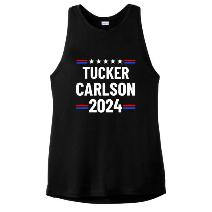 Tucker Carlson For President 2024 Ladies Tri-Blend Wicking Tank