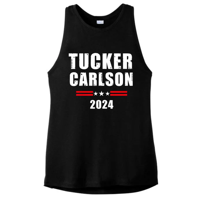 Tucker Carlson For President 2024 Ladies Tri-Blend Wicking Tank