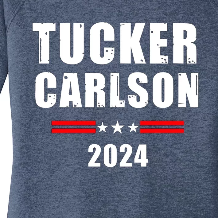 Tucker Carlson For President 2024 Women's Perfect Tri Tunic Long Sleeve Shirt