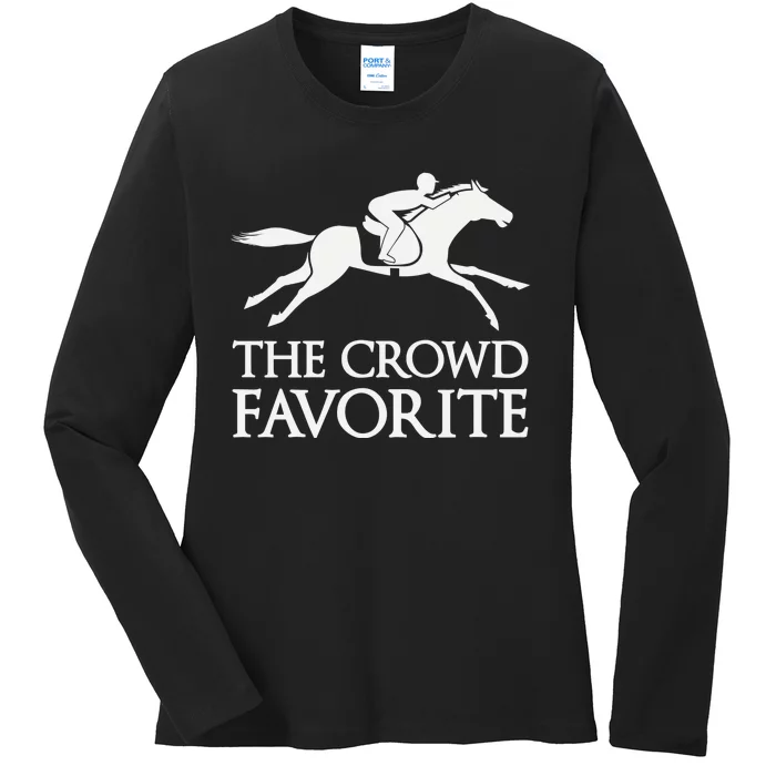 The Crowd Favorite Horse Racing Kentucky Ladies Long Sleeve Shirt