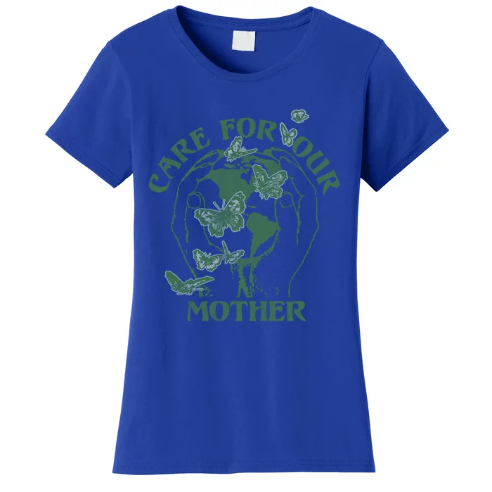 Trendy Care For Your Mother Hands Holding Earth Gift Women's T-Shirt