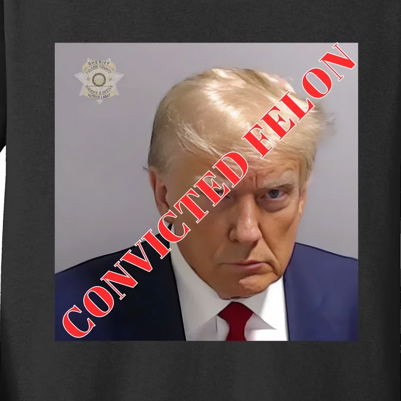 Trump Convicted Felon Kids Long Sleeve Shirt