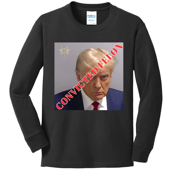 Trump Convicted Felon Kids Long Sleeve Shirt