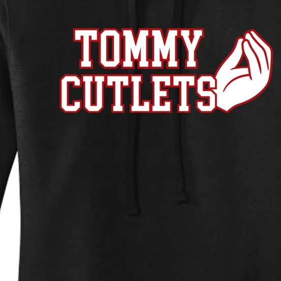 Tommy Cutlets Football Quarterback Ny Italian Hand Gesture Women's Pullover Hoodie