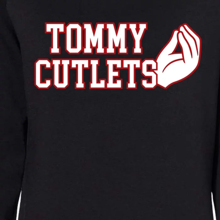 Tommy Cutlets Football Quarterback Ny Italian Hand Gesture Womens California Wash Sweatshirt