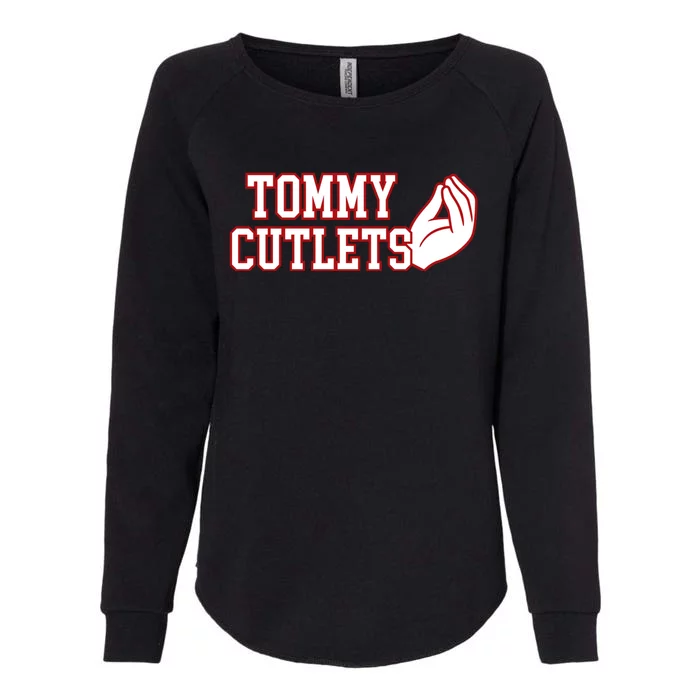 Tommy Cutlets Football Quarterback Ny Italian Hand Gesture Womens California Wash Sweatshirt