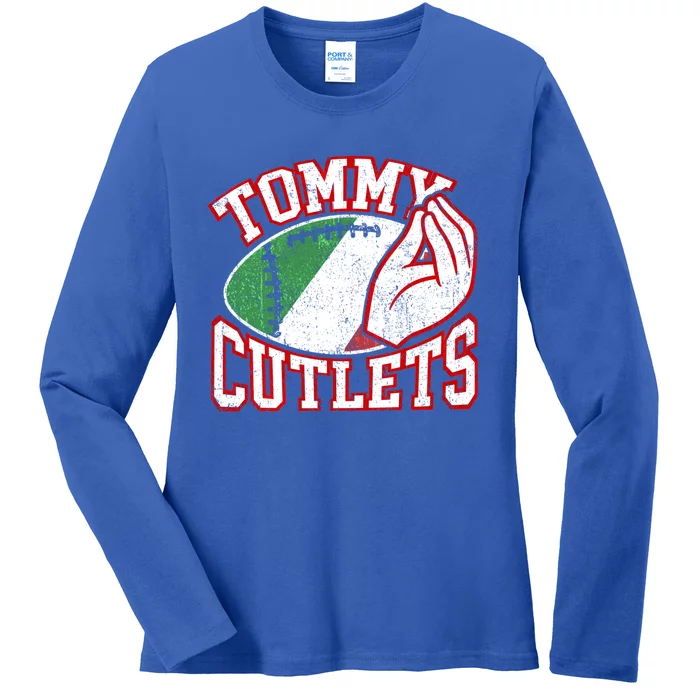 Tommy Cutlets Football Quarterback Ny Italian Hand Gesture Ladies Long Sleeve Shirt