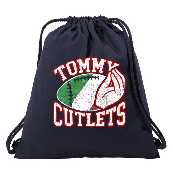 Tommy Cutlets Football Quarterback Ny Italian Hand Gesture Drawstring Bag