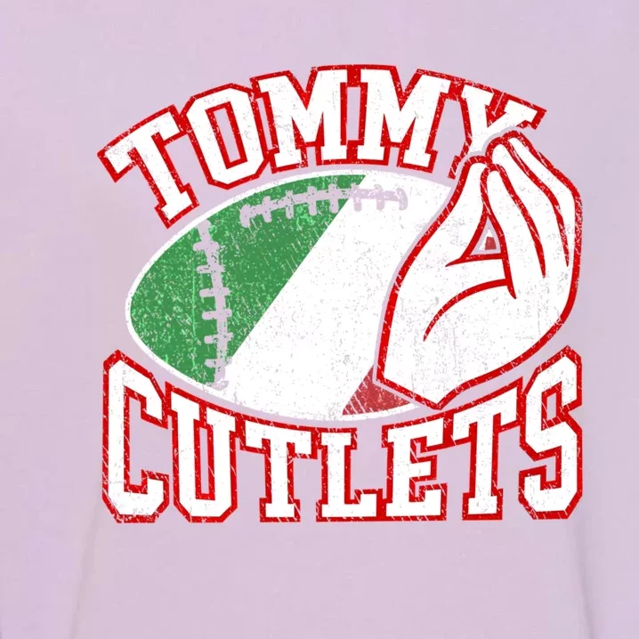 Tommy Cutlets Football Quarterback Ny Italian Hand Gesture Garment-Dyed Sweatshirt