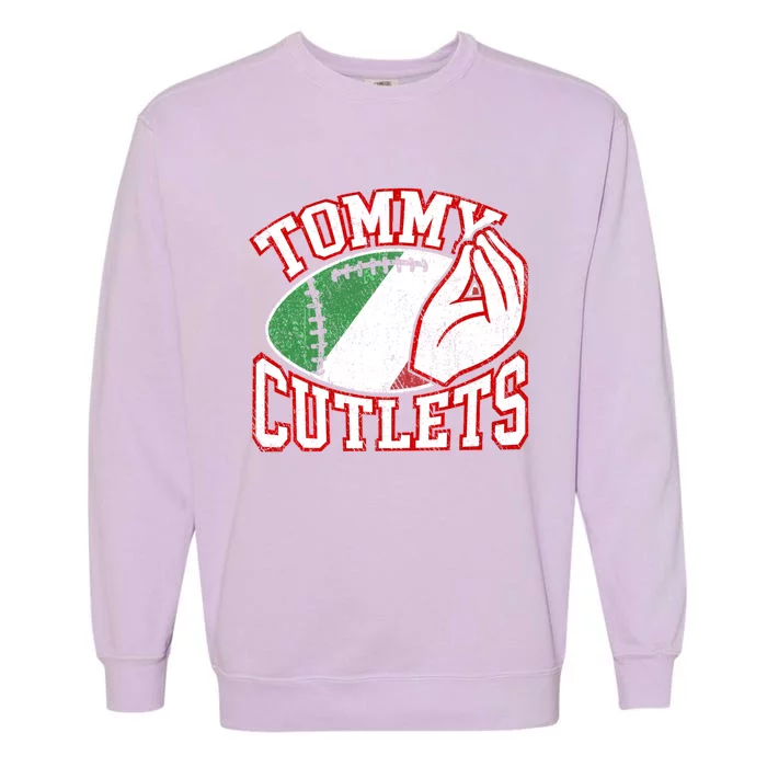 Tommy Cutlets Football Quarterback Ny Italian Hand Gesture Garment-Dyed Sweatshirt