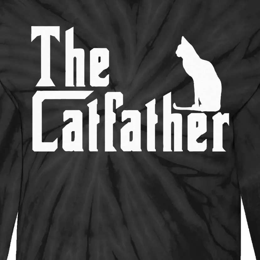 The Catfather Funny Cat Dad Father Lover Tie-Dye Long Sleeve Shirt