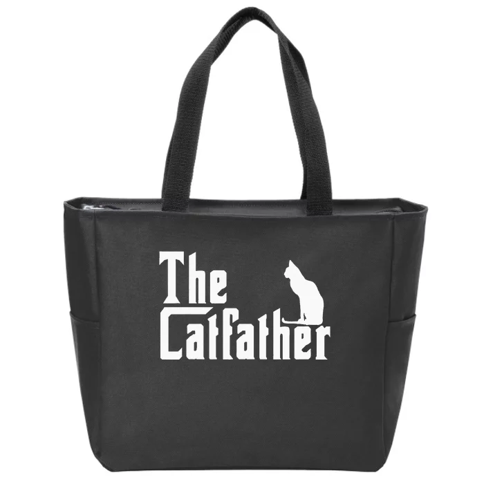 The Catfather Funny Cat Dad Father Lover Zip Tote Bag