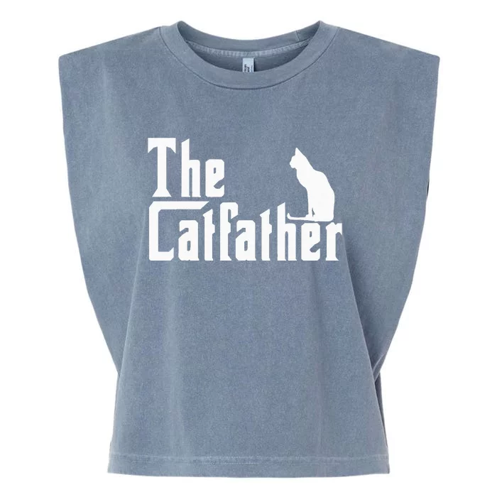 The Catfather Funny Cat Dad Father Lover Garment-Dyed Women's Muscle Tee