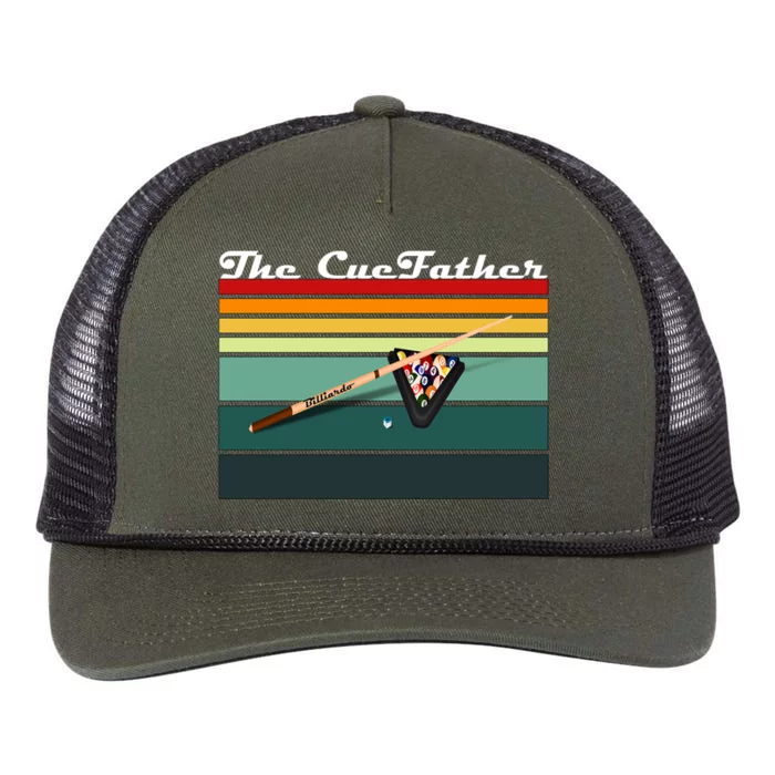 The Cue Father Fantasy Billiards Dad Gift For Father's Day Retro Rope Trucker Hat Cap