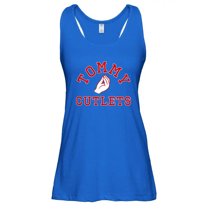 Tommy Cutlets Football Quarterback Ny Italian Hand Gesture Ladies Essential Flowy Tank