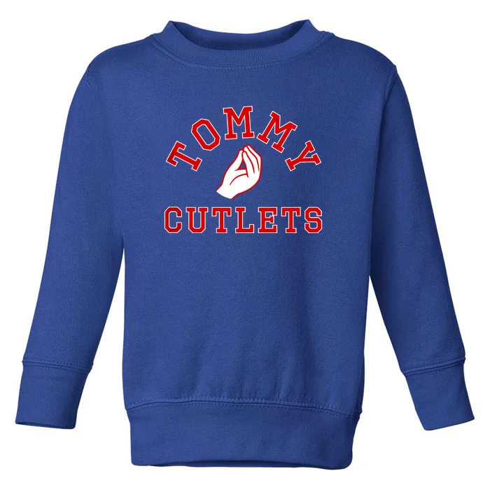 Tommy Cutlets Football Quarterback Ny Italian Hand Gesture Toddler Sweatshirt