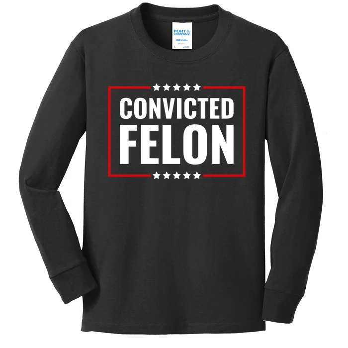 Trump Convicted Felon Kids Long Sleeve Shirt