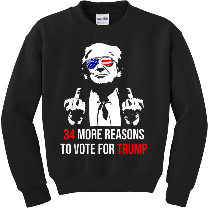 Trump Convicted Felon 34 More Reasons To Vote For Trump Kids Sweatshirt