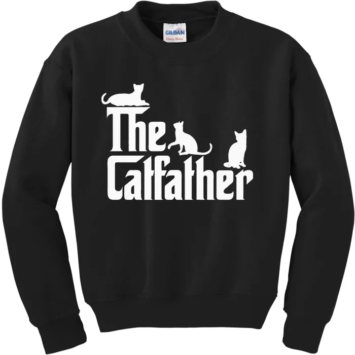 The CatFather Funny Cat Dad Cat Lover Gifts Kids Sweatshirt