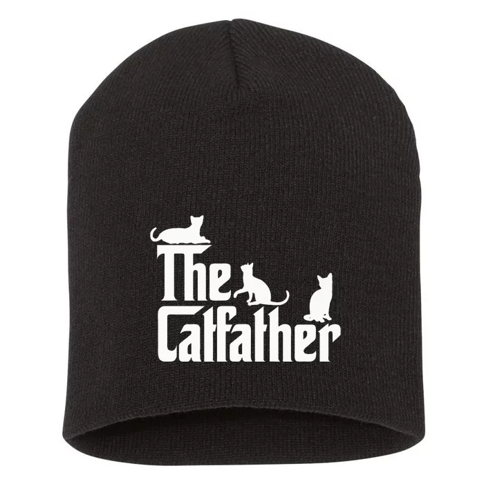 The CatFather Funny Cat Dad Cat Lover Gifts Short Acrylic Beanie