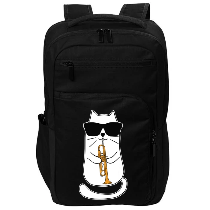 Trumpet Cat Funny Trumpet Player Impact Tech Backpack