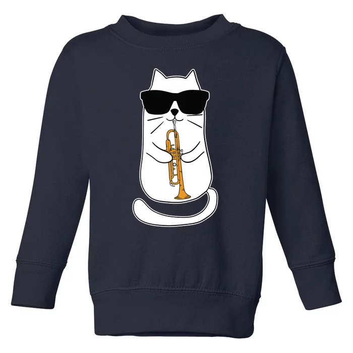 Trumpet Cat Funny Trumpet Player Toddler Sweatshirt