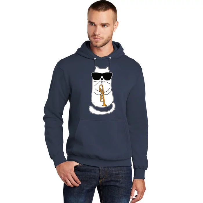 Trumpet Cat Funny Trumpet Player Tall Hoodie