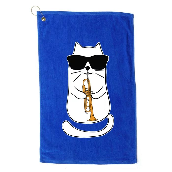 Trumpet Cat Funny Trumpet Player Platinum Collection Golf Towel