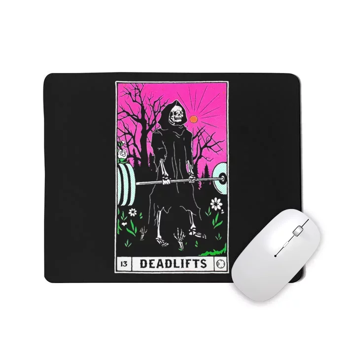 Tarot Card Funny Gym Deadlifts Workout Occult Reading Reader Mousepad