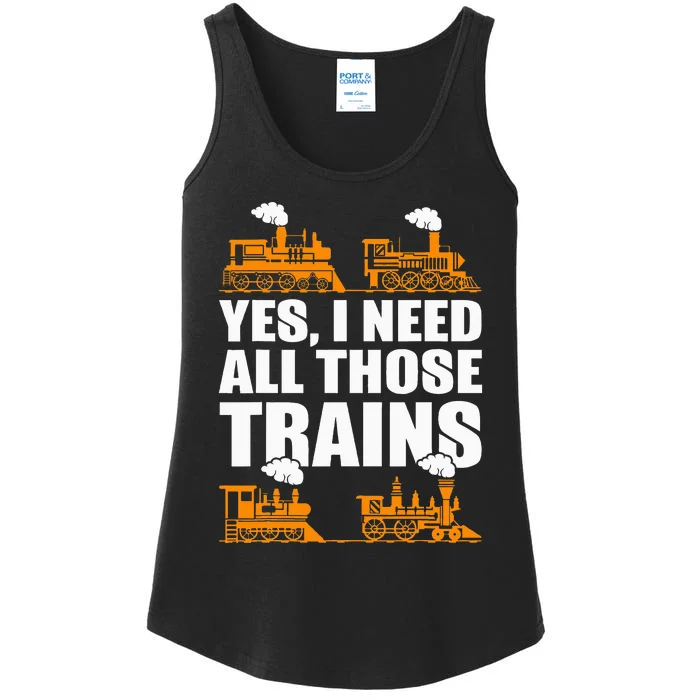 Train Collector Funny Model Train Ladies Essential Tank