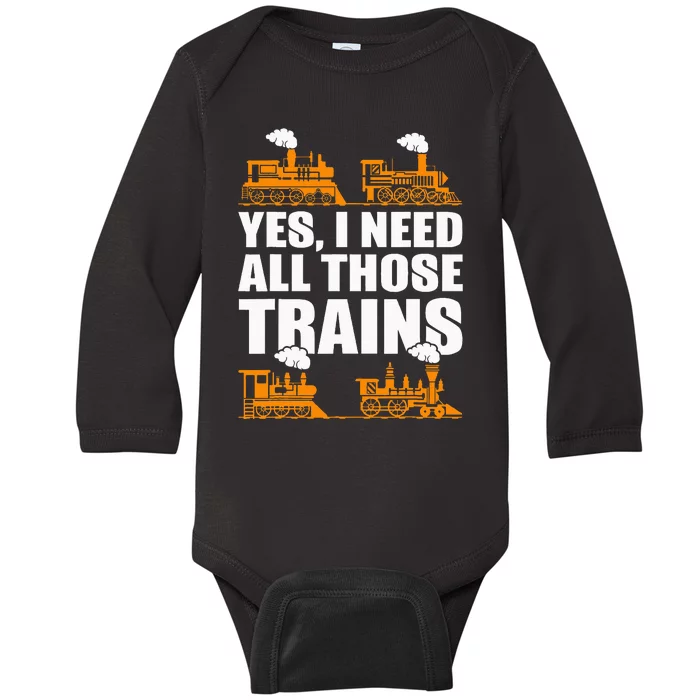 Train Collector Funny Model Train Baby Long Sleeve Bodysuit