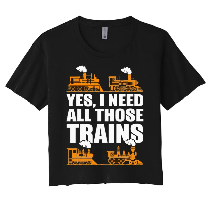 Train Collector Funny Model Train Women's Crop Top Tee