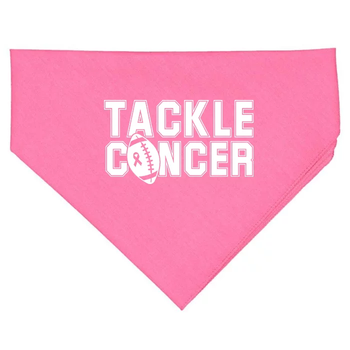 Tackle Cancer Football Ribbon Breast Cancer Awareness USA-Made Doggie Bandana