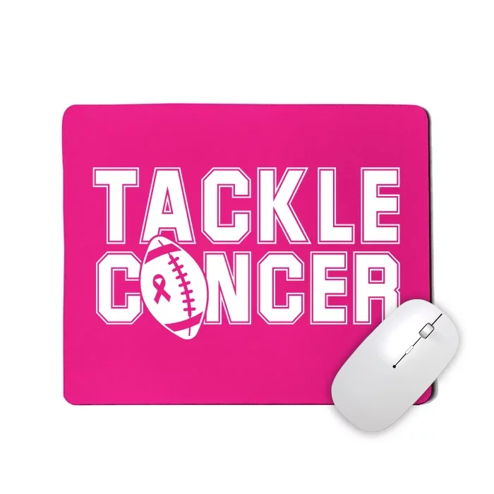 Tackle Cancer Football Ribbon Breast Cancer Awareness Mousepad