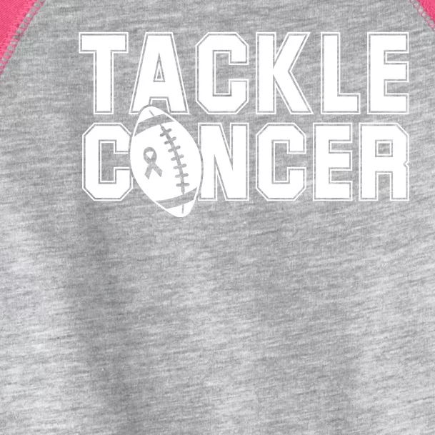 Tackle Cancer Football Ribbon Breast Cancer Awareness Toddler Fine Jersey T-Shirt