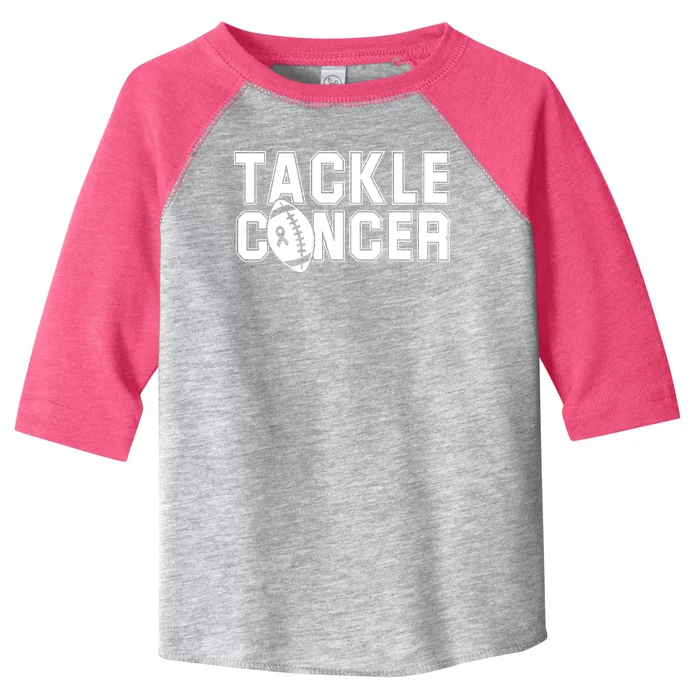 Tackle Cancer Football Ribbon Breast Cancer Awareness Toddler Fine Jersey T-Shirt