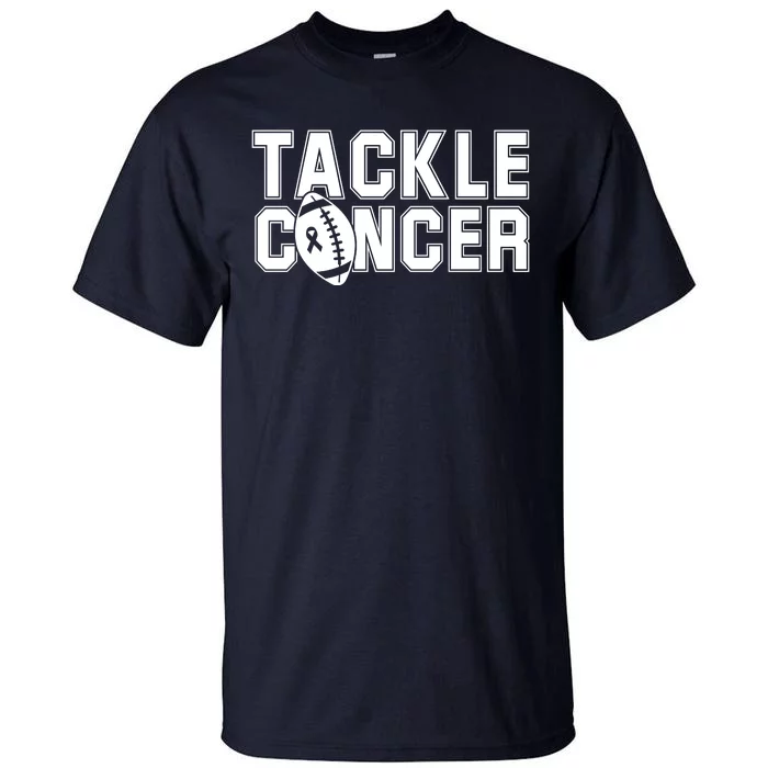 Tackle Cancer Football Ribbon Breast Cancer Awareness Tall T-Shirt