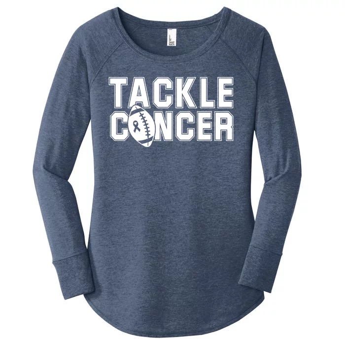 Tackle Cancer Football Ribbon Breast Cancer Awareness Women's Perfect Tri Tunic Long Sleeve Shirt