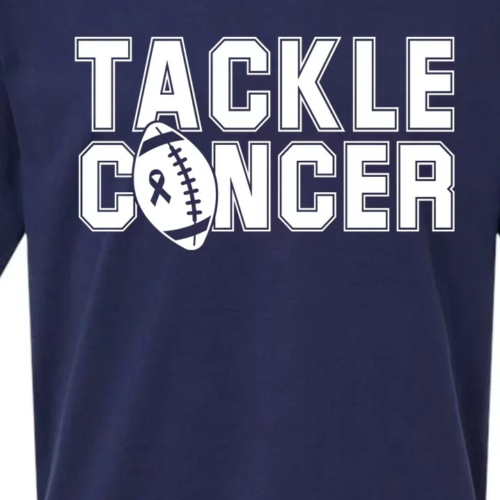 Tackle Cancer Football Ribbon Breast Cancer Awareness Sueded Cloud Jersey T-Shirt